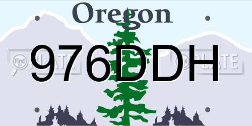 976DDH Oregon License Plate
