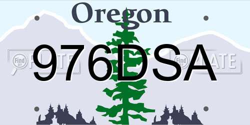 976DSA Oregon License Plate