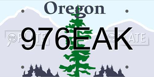 976EAK Oregon License Plate
