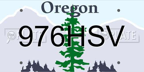 976HSV Oregon License Plate