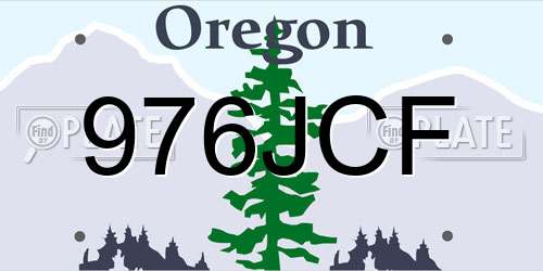 976JCF Oregon License Plate