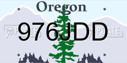 976JDD Oregon License Plate