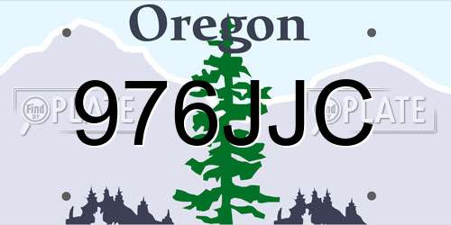 976JJC Oregon License Plate