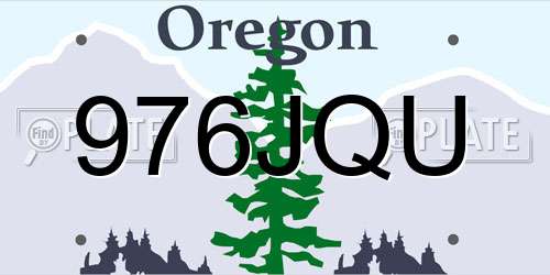 976JQU Oregon License Plate
