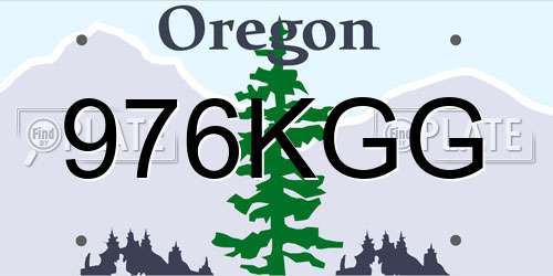 976KGG Oregon License Plate