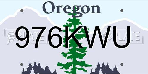 976KWU Oregon License Plate
