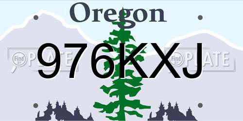 976KXJ Oregon License Plate