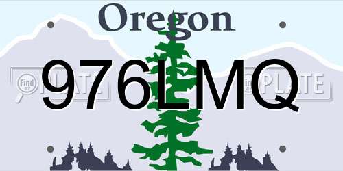 976LMQ Oregon License Plate
