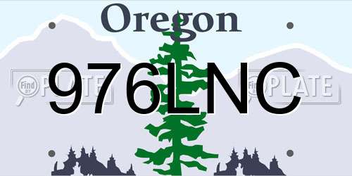 976LNC Oregon License Plate