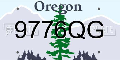 9776QG Oregon License Plate