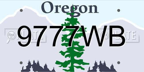 9777WB Oregon License Plate