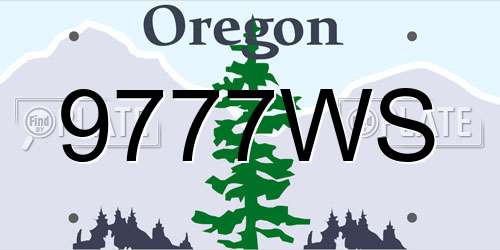 9777WS Oregon License Plate