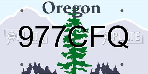 977CFQ Oregon License Plate