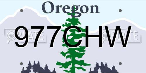977CHW Oregon License Plate