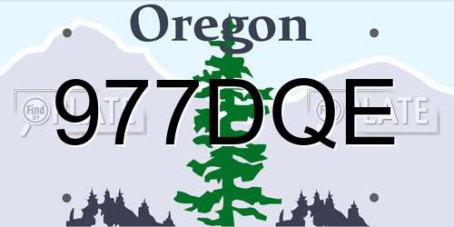 977DQE Oregon License Plate