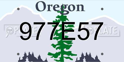 977E57 Oregon License Plate