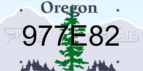 977E82 Oregon License Plate