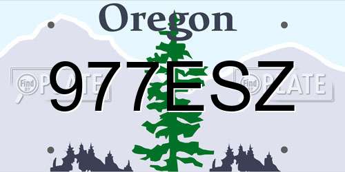 977ESZ Oregon License Plate