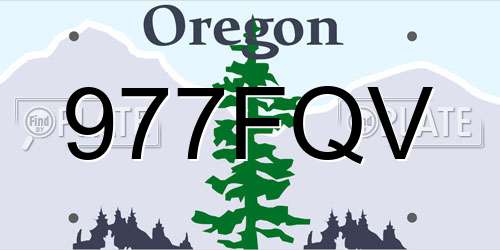 977FQV Oregon License Plate