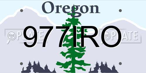 977IRO Oregon License Plate