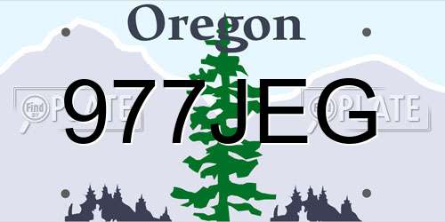 977JEG Oregon License Plate