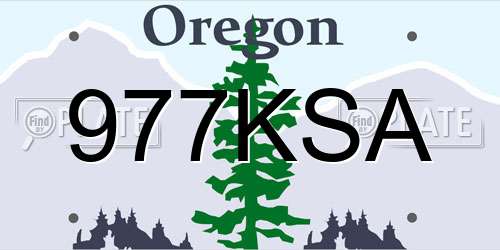 977KSA Oregon License Plate