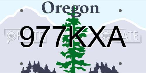977KXA Oregon License Plate