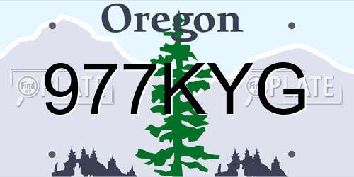 977KYG Oregon License Plate