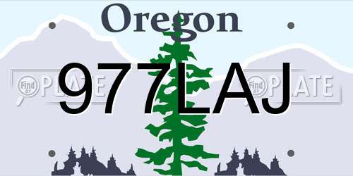 977LAJ Oregon License Plate