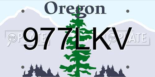 977LKV Oregon License Plate
