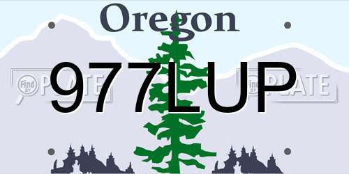977LUP Oregon License Plate