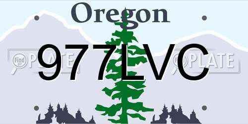 977LVC Oregon License Plate