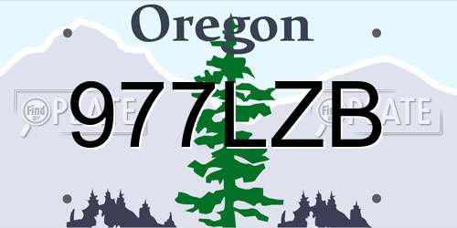 977LZB Oregon License Plate