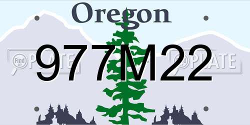 977M22 Oregon License Plate