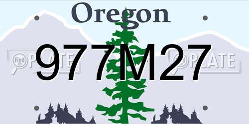 977M27 Oregon License Plate