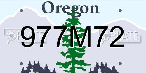 977M72 Oregon License Plate