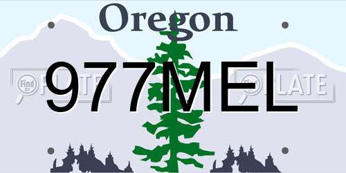 977MEL Oregon License Plate