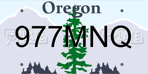 977MNQ Oregon License Plate