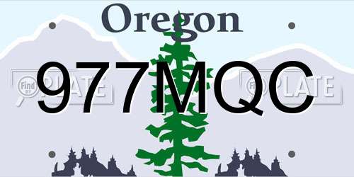 977MQC Oregon License Plate