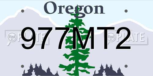 977MT2 Oregon License Plate