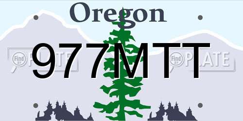 977MTT Oregon License Plate