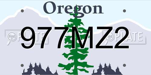 977MZ2 Oregon License Plate