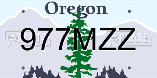 977MZZ Oregon License Plate