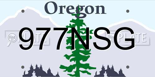 977NSG Oregon License Plate