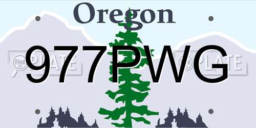977PWG Oregon License Plate