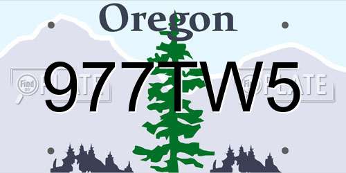 977TW5 Oregon License Plate