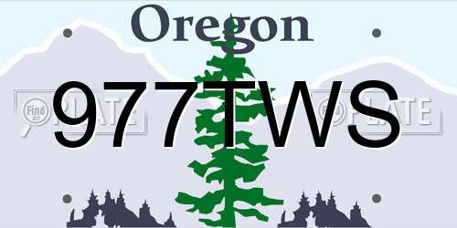 977TWS Oregon License Plate