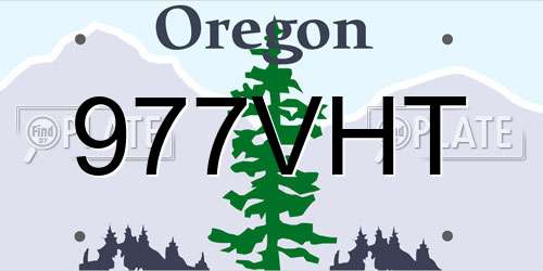 977VHT Oregon License Plate
