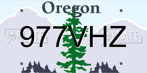 977VHZ Oregon License Plate