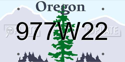977W22 Oregon License Plate